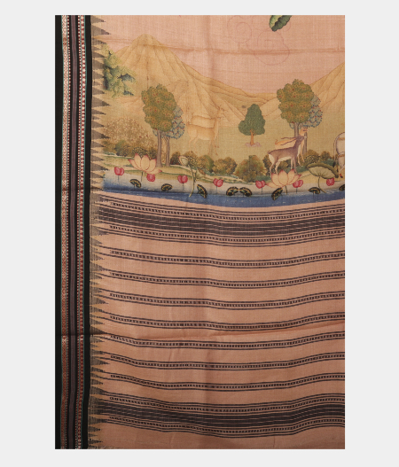 Peach Vidarbha Tussar Saree T2489804