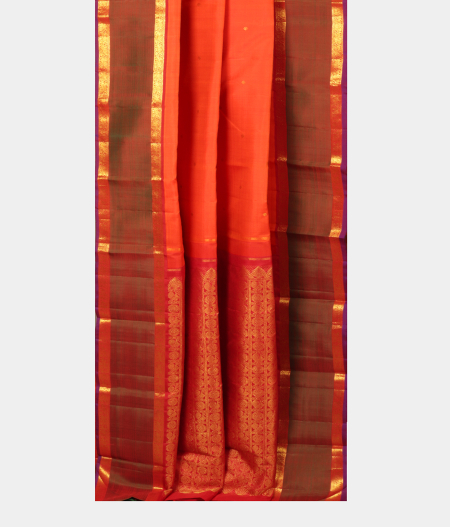 Orange Handwoven Kanjivaram Silk Saree T2390492