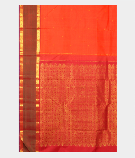 Orange Handwoven Kanjivaram Silk Saree T2390494