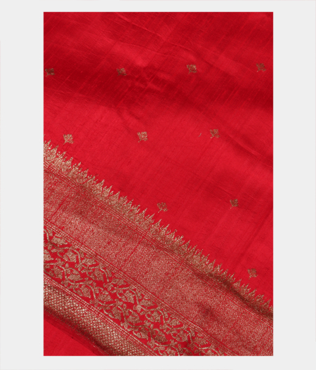 Red Banaras Tussar Saree T239229-image
