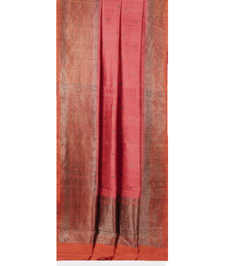 Rust Banaras Tussar Saree T2479612