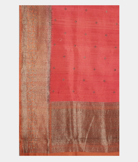 Rust Banaras Tussar Saree T2479614
