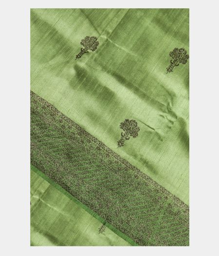 Green Banaras Tussar Saree T248033-image