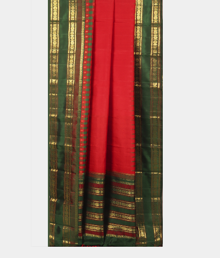 Red Handwoven Kanjivaram Silk Saree T2175902
