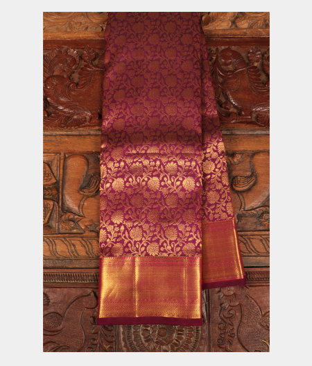 Purple Handwoven Kanjivaram Silk Saree T246715-image
