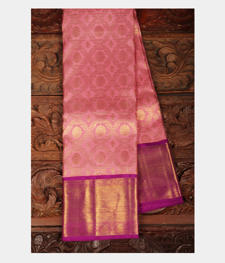 Pink Handwoven Kanjivaram Silk Saree T218105-image