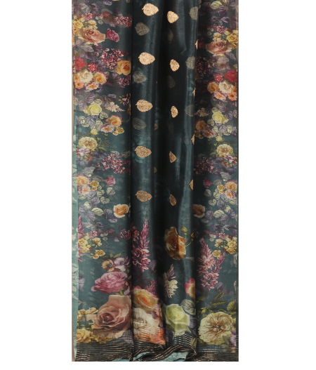 Blue Kora Organza Printed Saree T2475692