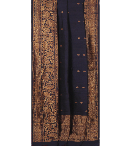 Dark Blue Banaras Tussar Saree T2392272
