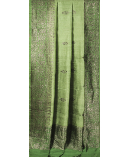 Green Banaras Tussar Saree T2479542