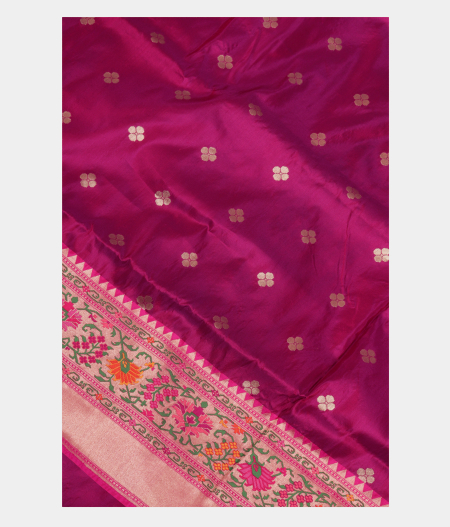 Pinkish Purple Banaras Silk Saree T239334-image