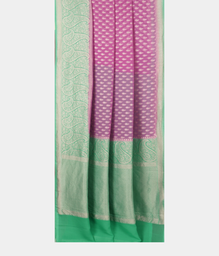 Lavender Pink Banaras Georgette Silk Saree T2454722