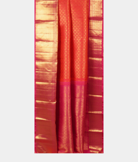 Pinkish Orange Handwoven Kanjivaram Silk Saree T2467822