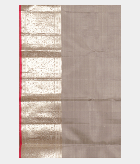 Silver Grey Handwoven Kanjivaram Silk Saree T2454183