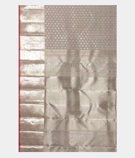 Silver Grey Handwoven Kanjivaram Silk Saree T2454184