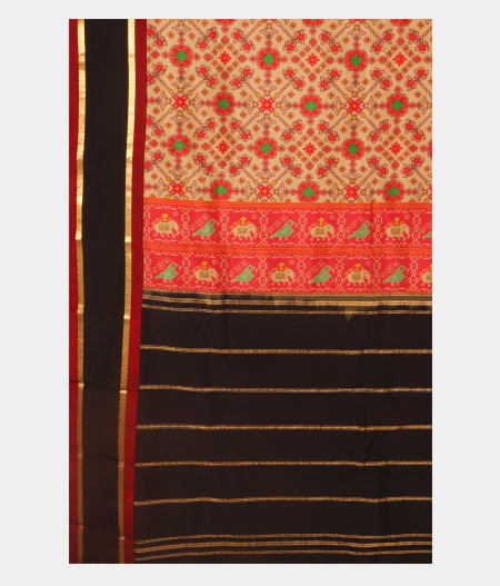 Beige Printed Soft Silk Saree T2482185