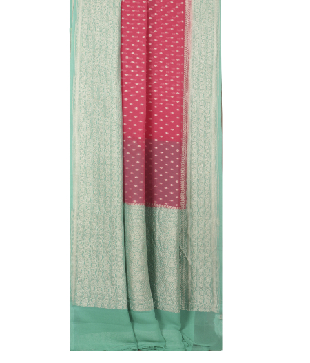 Dark Pink Banaras Georgette Silk Saree T2454842