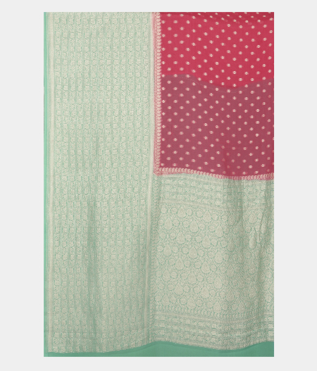 Dark Pink Banaras Georgette Silk Saree T2454844