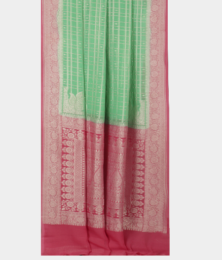 Green Banaras Georgette Silk Saree T2454802
