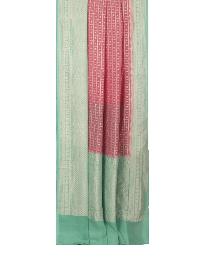 Pink banaras georgette Saree T2454782