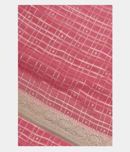 Light Pink Banaras Georgette Silk Saree T234241-image