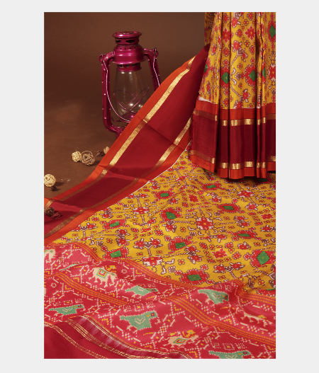 Yellow Printed Soft Silk Saree T248219-image