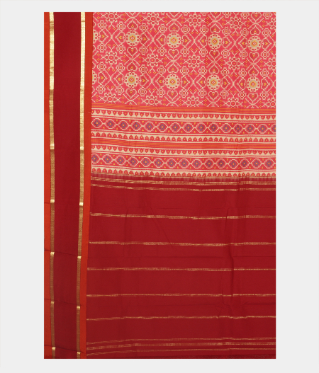 Pastel Red Printed Soft Silk Saree T2482155