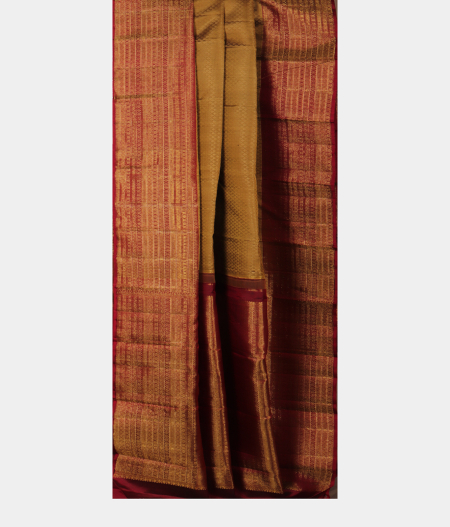 Khaki Brown Handwoven Kanjivaram Silk Saree T2450322