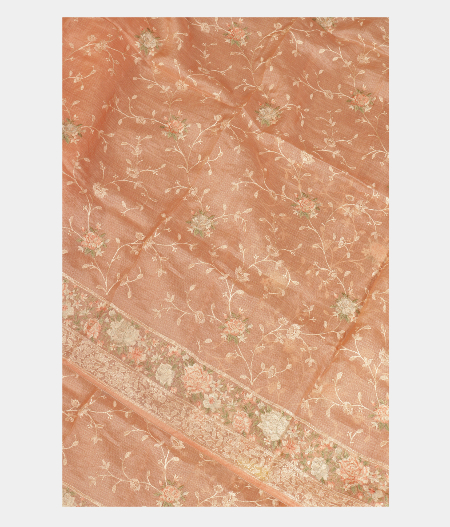 Light Peach Silk Kota Embroidery Saree T249512-image