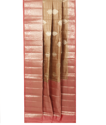 Beige Chaniya Silk Saree T2485582