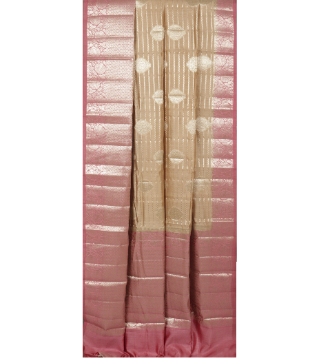 Beige Chaniya Silk Saree T2480432