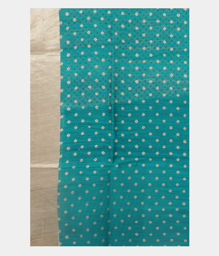 Off-White Tussar Printed Saree T2504723