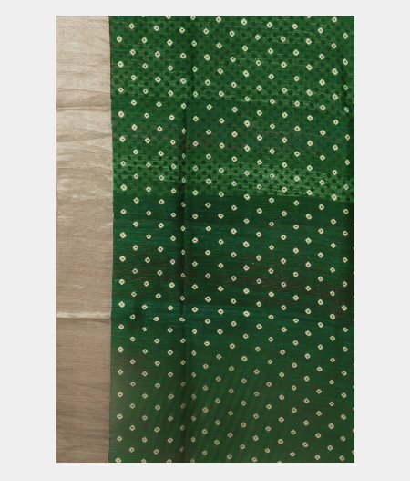 Off-White Tussar Printed Saree T2504863