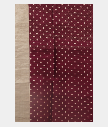 Off-White Tussar Printed Saree T2504673