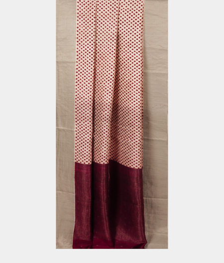 Off-White Tussar Printed Saree T2504674