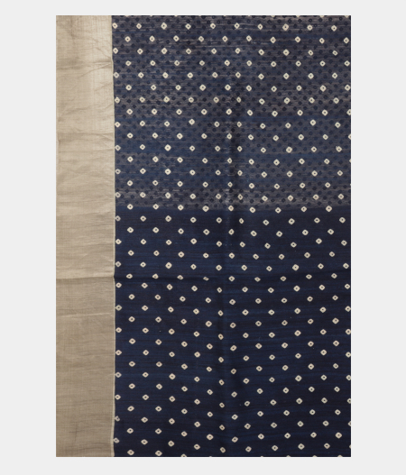 Off-White Tussar Printed Saree  T2504643