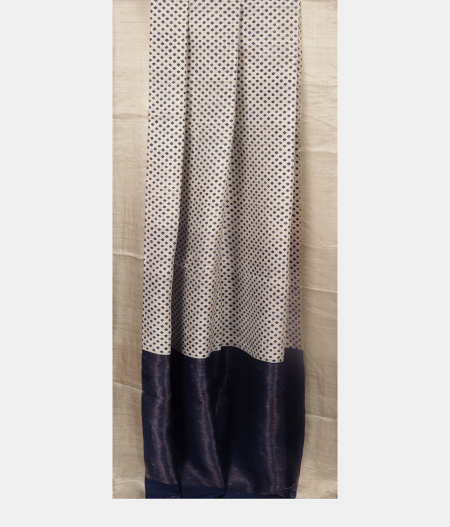 Off-White Tussar Printed Saree  T2504644