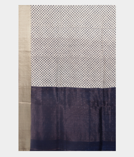 Off-White Tussar Printed Saree  T2504645