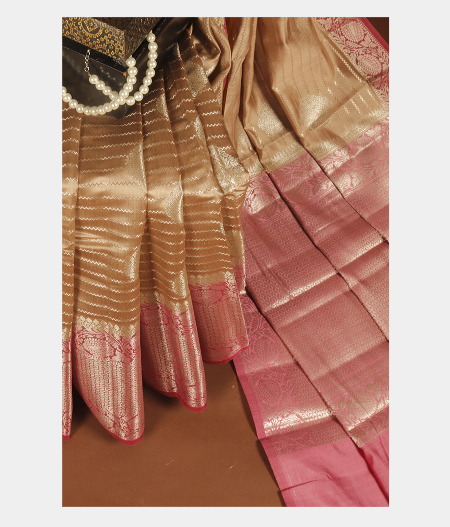 Beige Chaniya Silk Saree T248043-image