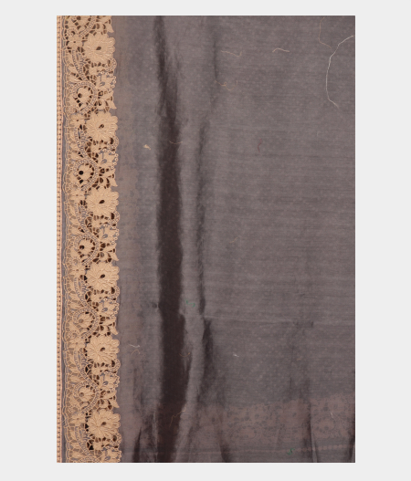 Bluish Grey Organza Cut Work Saree T2511283