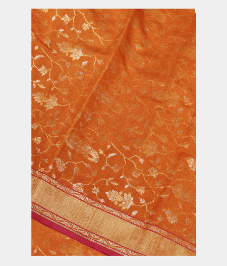 Orange Banaras Tussar SareeT212172-image
