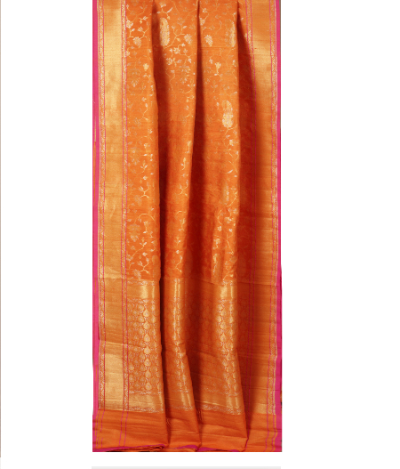 Orange Banaras Tussar SareeT2121722