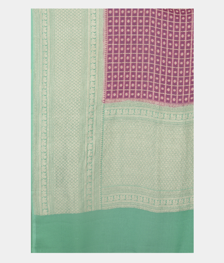 Pinkish Lavender Banaras Georgette Silk Saree T2454794