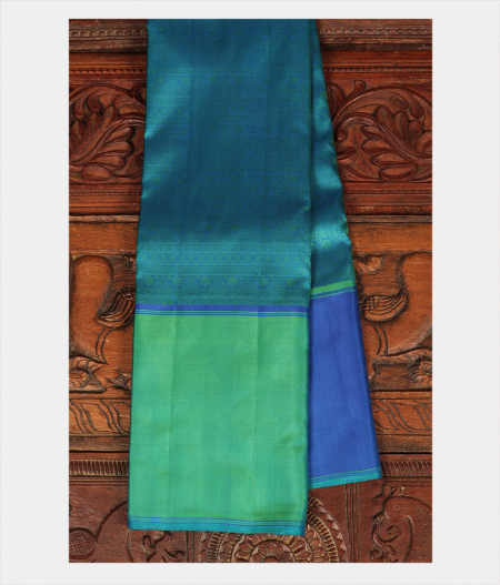Peacock Blue Handwoven Kanjivaram Silk Saree T251235-image