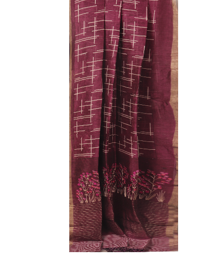 maroon-linen-printed-saree-t250848-t250848-b