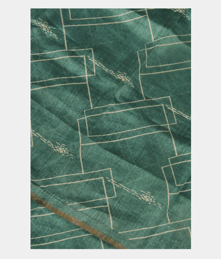 Light Blue Linen Printed Saree T250847-image