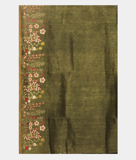 olive-green-linen-printed-saree-t250849-t250849-c