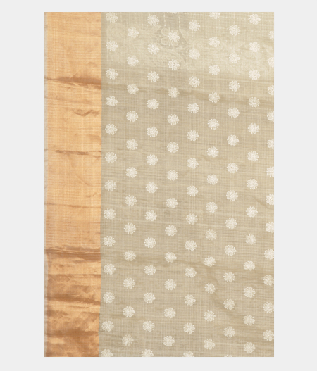 White Silk Embroidery Kota Saree T2506613