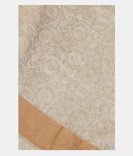 White Silk Embroidery Kota Saree T250658-image