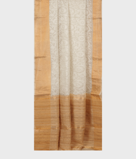 White Silk Embroidery Kota Saree  T2506582