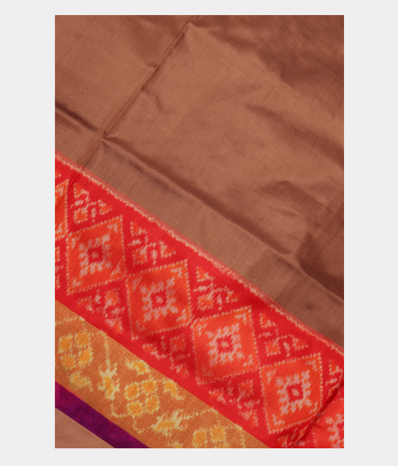 Brown Ikat Silk Saree T117848-image
